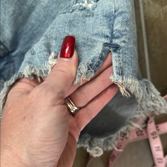 We The Free Blue button fly Denim cut off Shorts - Picture 9 of 12